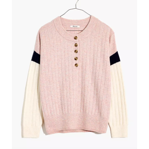 Madewell Sweaters - NWT Madewell Striped Bowden Henley Sweater in Coziest Yarn size XS